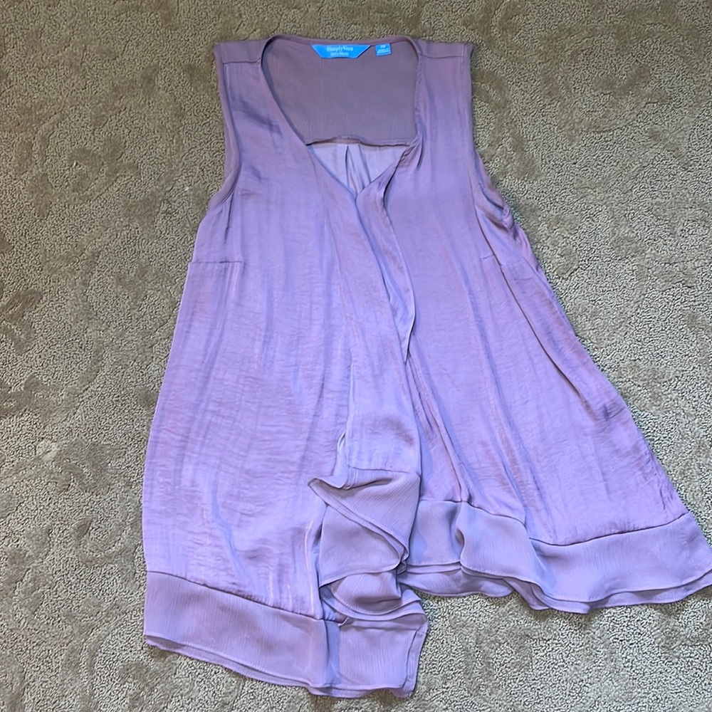 Simply Vera Vera Wang Silk Purple Tank Top Size XS